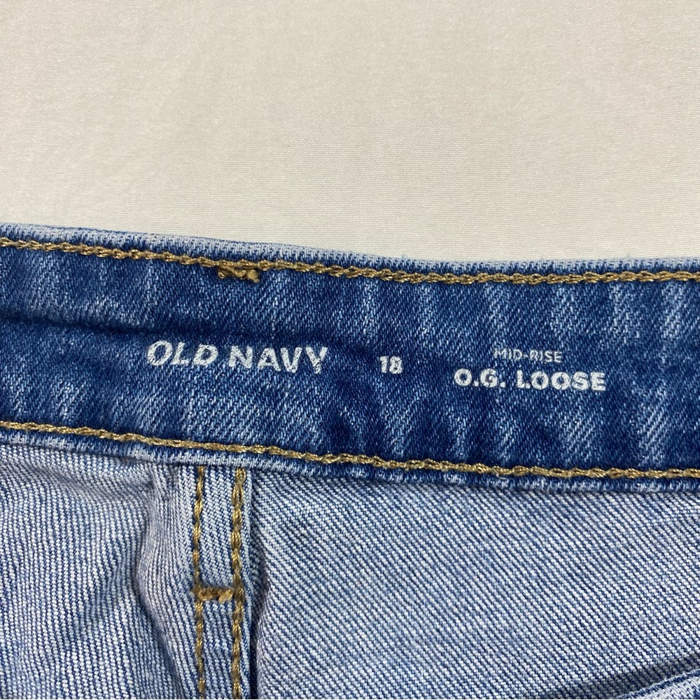 Old Navy Shorts O.G. Loose High Rise Women 18 Distressed Jean Shorts Frayed Hem - Picture 5 of 7